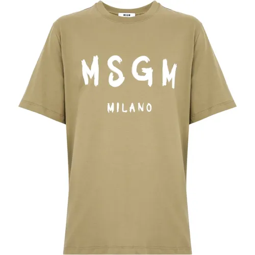 Grüne T-Shirts und Polos , Herren, Größe: M - MSGM - Modalova