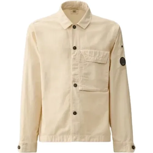 Ottoman Cotton Button-Up Overshirt , male, Sizes: M, L, XL - C.P. Company - Modalova