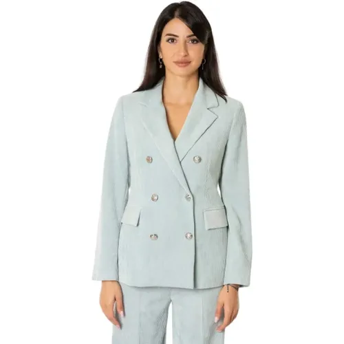 Velvet Ribbed Tailored Suit - Aqua Color , female, Sizes: M - D.Exterior - Modalova
