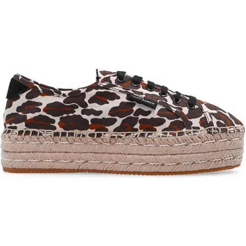 Leopard Platform Espadrilles , female, Sizes: 5 1/2 UK - TORY BURCH - Modalova