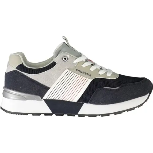 Blue Polyester Sneaker with Contrast Details , male, Sizes: 10 UK, 7 UK, 8 UK, 6 UK, 9 UK - Carrera - Modalova