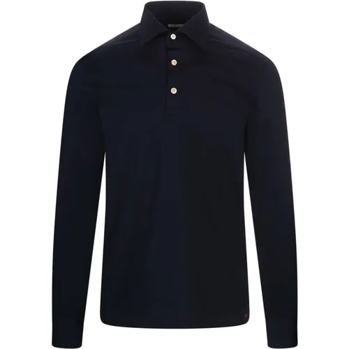 Blaues Poloshirt Baumwolljersey , Herren, Größe: M - Kiton - Modalova