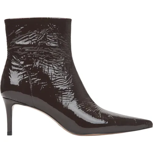 Women's Dark Stiletto Ankle Boots made of Patent Leather Er00115885 , female, Sizes: 6 UK, 3 UK, 7 UK, 4 UK, 5 UK, 2 UK - Estro - Modalova