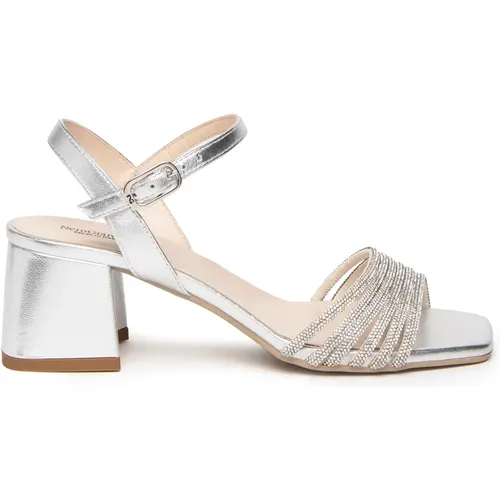 Silver Glam Sandals , female, Sizes: 2 UK, 3 UK, 4 UK - Nerogiardini - Modalova