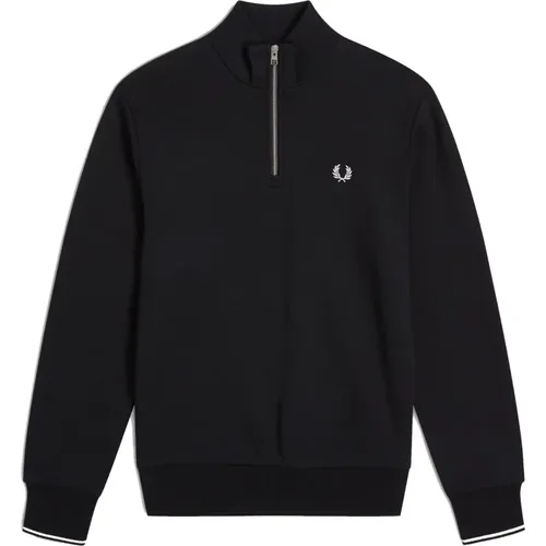 Half Zip Sweatshirt Striped Back , male, Sizes: XL - Fred Perry - Modalova