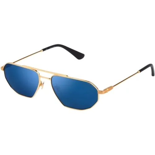 Goldene Metallsonnenbrille für Frauen , Damen, Größe: 61 MM - Police - Modalova