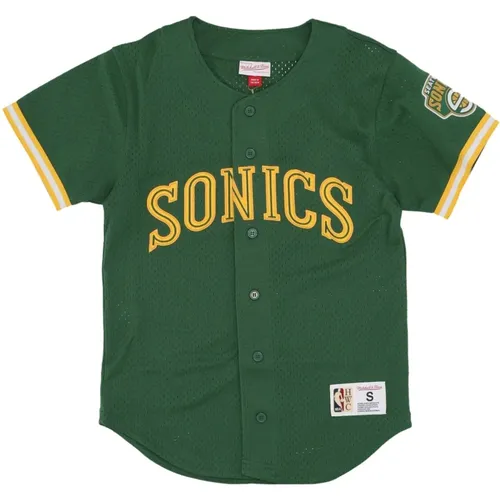 Seattle Supersonics NBA Mesh Button Front , male, Sizes: XL, S - Mitchell & Ness - Modalova