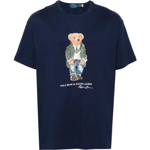 Polo Bear Print T-Shirt , Herren, Größe: L - Ralph Lauren - Modalova