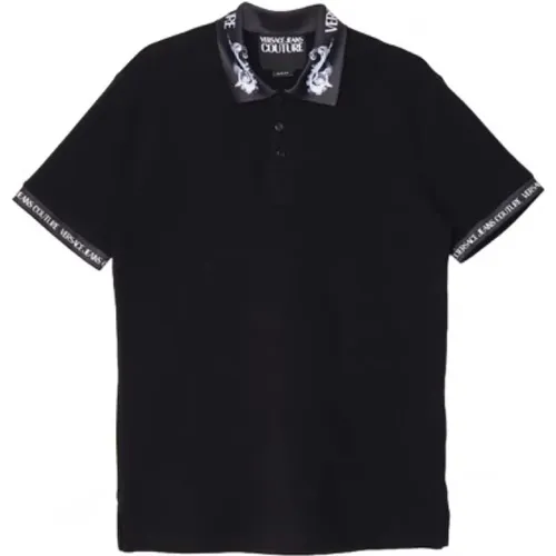 Barock Detail Polo Shirt , Herren, Größe: L - Versace - Modalova