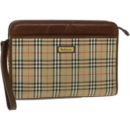 Pre-owned Leather clutches , female, Sizes: ONE SIZE - Burberry Vintage - Modalova