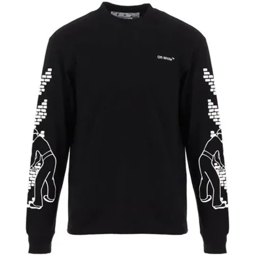 Off-White Brick Arrows Logo Printed Long Sleeve T-Shirt in , male, Sizes: XL - Off White - Modalova