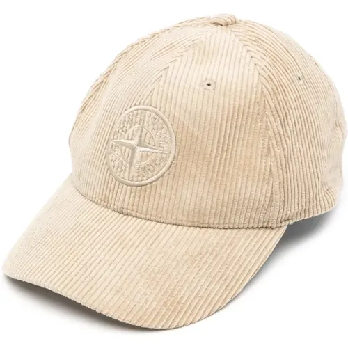 Ribbed Hat with Logo Embroidery , male, Sizes: ONE SIZE - Stone Island - Modalova