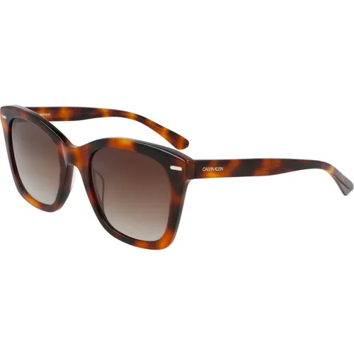 Havana/ Shaded Sunglasses , female, Sizes: 52 MM - Calvin Klein - Modalova