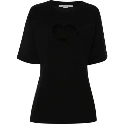 Lace Detail T-shirt , female, Sizes: M, S, XS - Stella Mccartney - Modalova