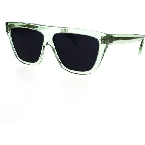 Quadratische Sonnenbrille in grün-transparent mit dunkelgrauen Gläsern - Celine - Modalova