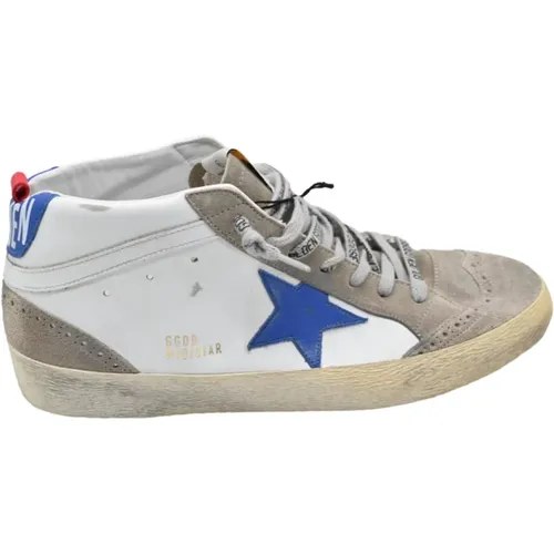 Classic White Taupe Mid Star Sneakers , male, Sizes: 9 UK - Golden Goose - Modalova