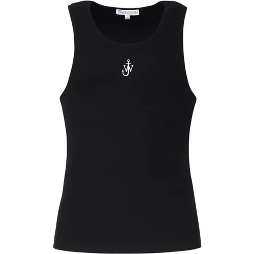 Schwarzes Tanktop mit olympischem Ausschnitt , Herren, Größe: XL - JW Anderson - Modalova