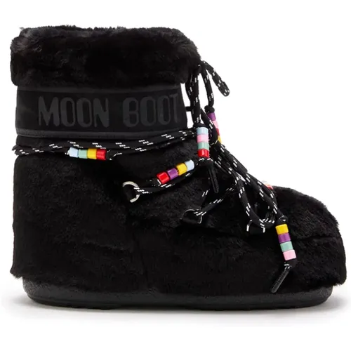 Faux-Fur Beads Design Boots , female, Sizes: 3 UK, 6 UK - moon boot - Modalova