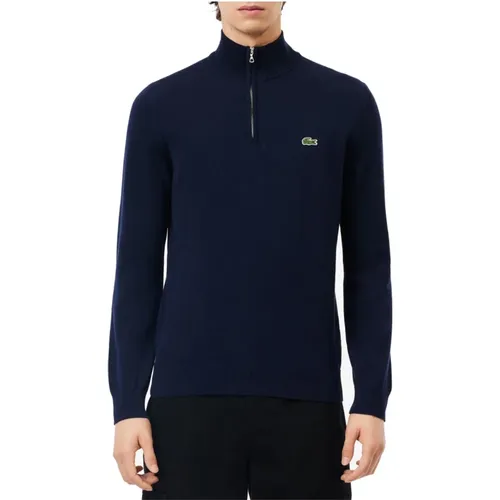 Blauer Halb-Zip Pullover - Modern und Elegant , Herren, Größe: XL - Lacoste - Modalova