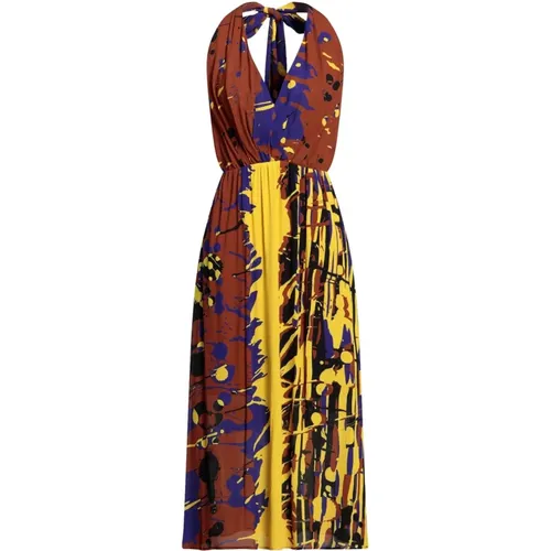 Long dress with fantasy print , female, Sizes: XS, S - Manila Grace - Modalova