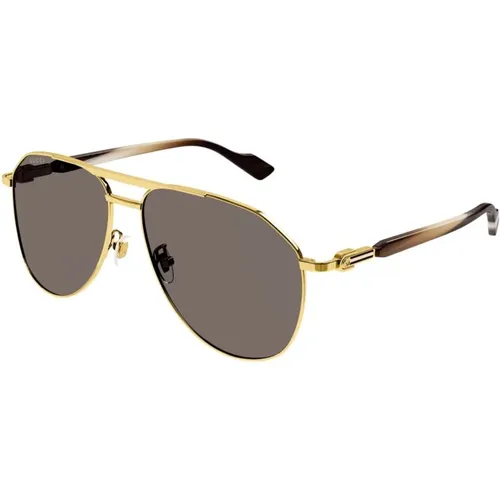Vintage-inspired Oversize Pilot Sunglasses , unisex, Sizes: 59 MM - Gucci - Modalova