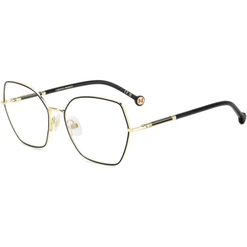 Matte Black Gold Eyewear Frames , female, Sizes: 56 MM - Carolina Herrera - Modalova