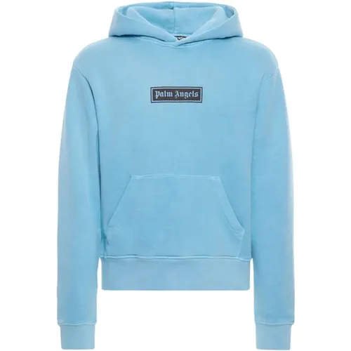 Dyed Box Logo Hoodie , male, Sizes: S, L, XL, M - Palm Angels - Modalova