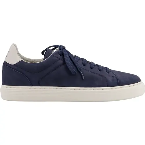 Suede Lace-up Sneakers with Logo Print , male, Sizes: 10 1/2 UK, 9 1/2 UK, 8 UK, 11 1/2 UK, 10 UK, 6 UK, 9 UK, 8 1/2 UK, 11 UK, 5 UK - BRUNELLO CUCINELLI - Modalova