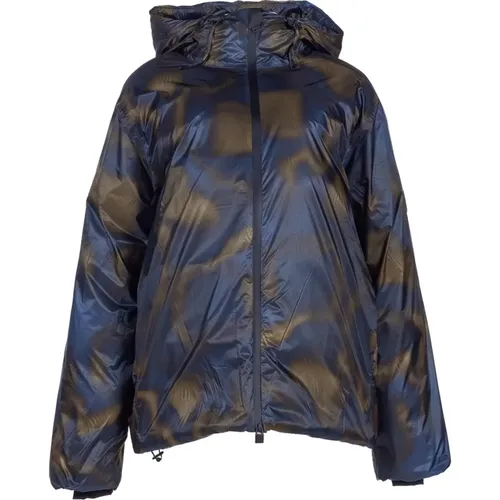 Tie-Dye Steppkapuzenjacke , Damen, Größe: M - Rains - Modalova