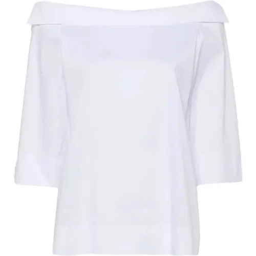 Weiße Popeline Off-Shoulder Bluse - D.Exterior - Modalova