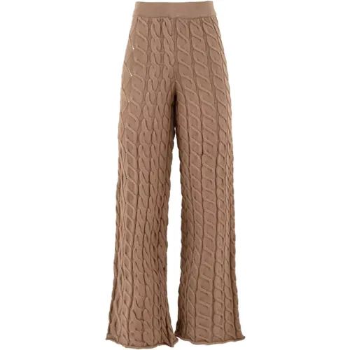 Camel Trousers, Model Ptkd03039 02 , female, Sizes: S, M, XS - Akep - Modalova