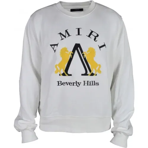 Weißer Logo-Sweatshirt mit Besticktem Beverly Hills , Herren, Größe: XL - Amiri - Modalova