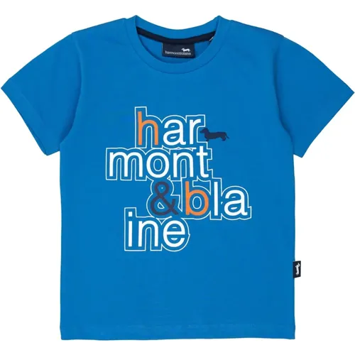 Bio-Baumwoll-Jersey-T-Shirt mit Druck und Stickerei - Harmont & Blaine - Modalova