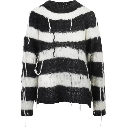 Wool Sweater with Fringes and Details , female, Sizes: S - 8pm - Modalova