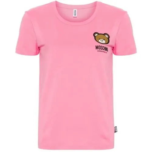 Rosa T-Shirt und Polo , Damen, Größe: M - Love Moschino - Modalova