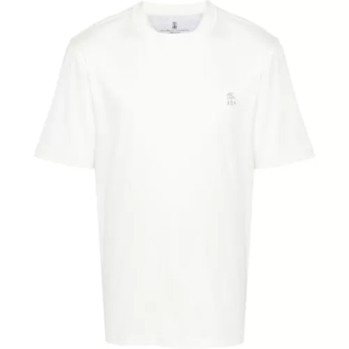T-Shirts und Polos mit gesticktem Logo , Herren, Größe: XL - BRUNELLO CUCINELLI - Modalova