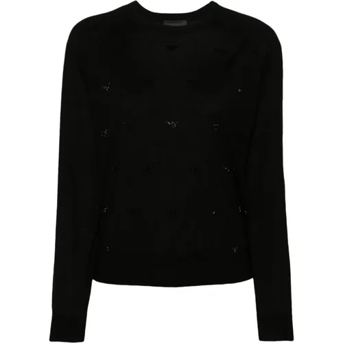 Sweater with Rhinestone Logo , female, Sizes: M, XL, XS, L, S - Emporio Armani - Modalova