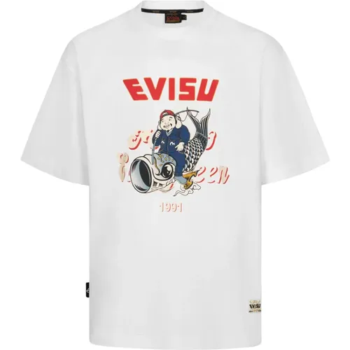 T-Shirts , Herren, Größe: M - Evisu - Modalova