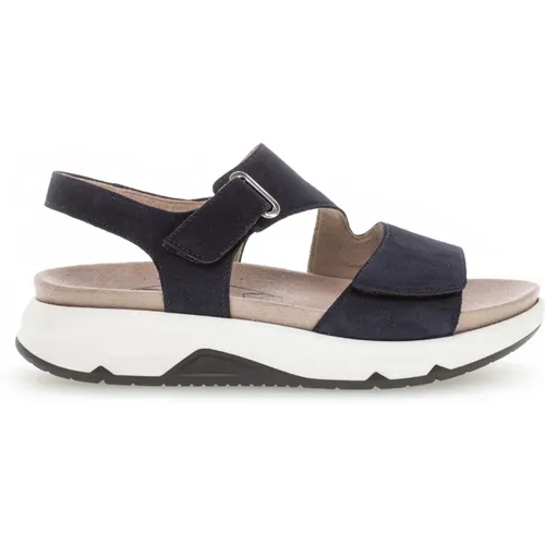 Blaue Wildleder Sandalen Rolling Soft , Damen, Größe: 36 EU - Gabor - Modalova