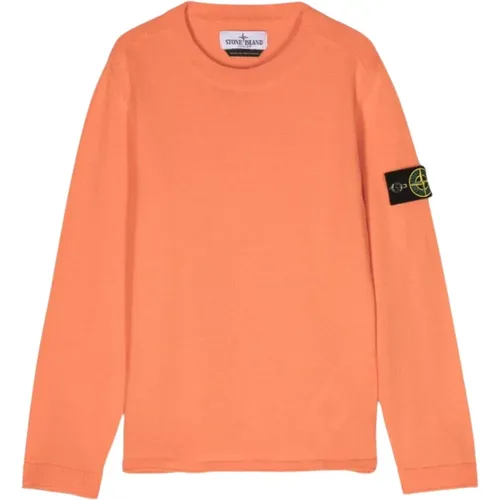 Oranger Pullover mit Logoärmel - Stone Island - Modalova