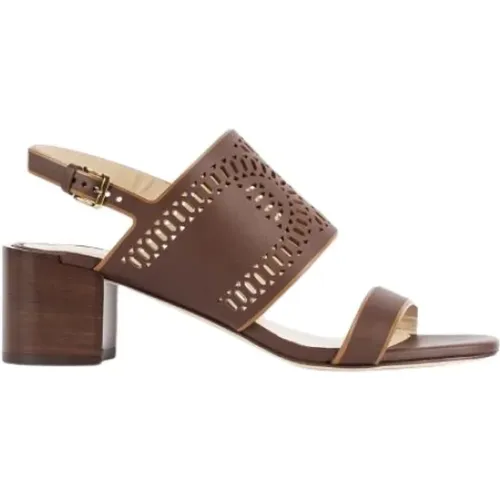 Leather heeled sandals , female, Sizes: 5 UK, 2 UK, 7 UK - TOD'S - Modalova