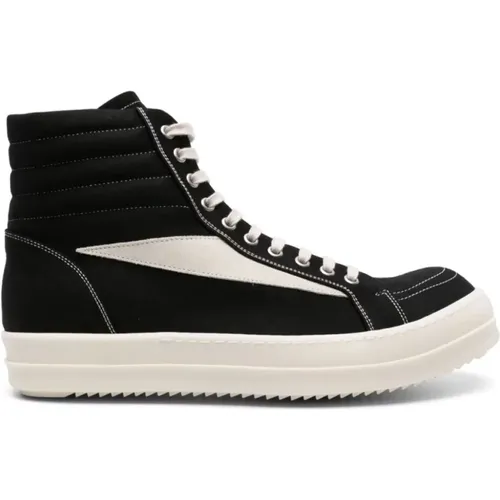 Black Milk Vintage High Top Sneakers , male, Sizes: 10 UK, 7 UK, 6 UK, 9 UK - Rick Owens - Modalova