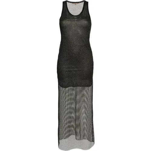 Schwarzes Mesh-Lagenkleid , Damen, Größe: XS - Palm Angels - Modalova