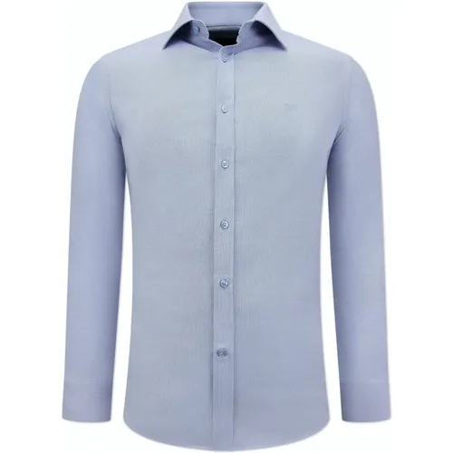 Geschäftliches einfarbiges Oxford-Hemd für Männer -3127- Blau - Gentile Bellini - Modalova