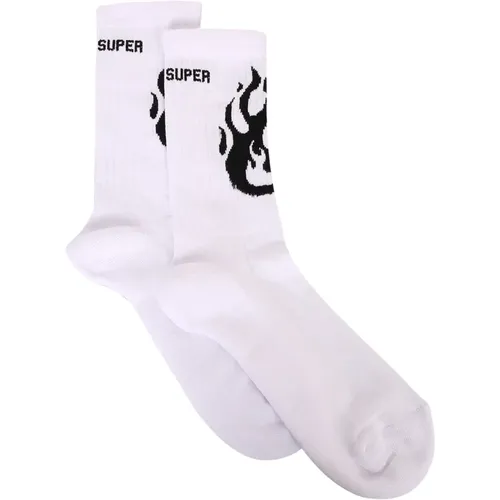 Flame-print socks , male, Sizes: ONE SIZE - Vision OF Super - Modalova