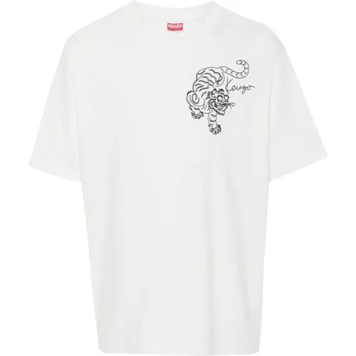 Star Tiger Embroidered Oversize T-shirt , male, Sizes: M, S - Kenzo - Modalova