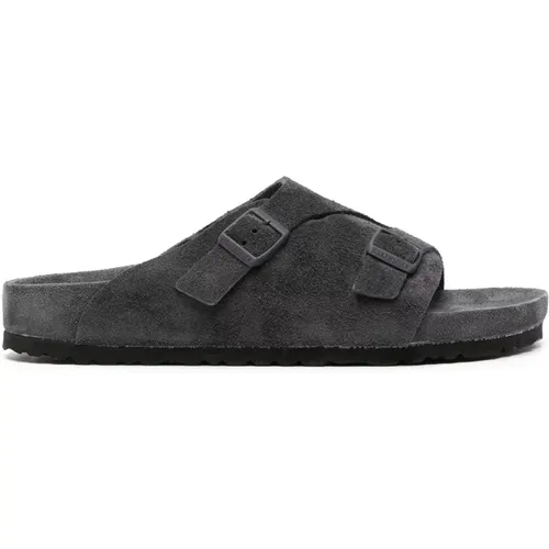 Grey Suede Buckle Sandals , male, Sizes: 11 UK, 4 UK, 5 UK, 8 UK, 10 UK, 9 UK, 6 UK, 2 UK, 3 UK, 7 UK - Birkenstock - Modalova