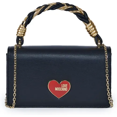 Eco-Leather Crossbody Bag with Metal Logo , female, Sizes: ONE SIZE - Love Moschino - Modalova