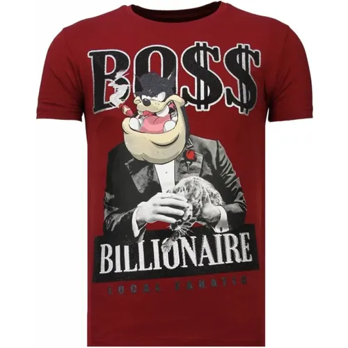 Billionaire Boss Rhinestone - Herren T-Shirt - 13-6205B , Herren, Größe: M - Local Fanatic - Modalova