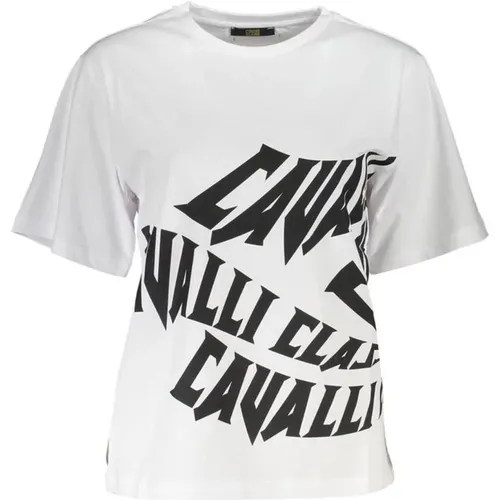 Weißes Bedrucktes Tee Klassische Eleganz , Damen, Größe: S - Cavalli Class - Modalova